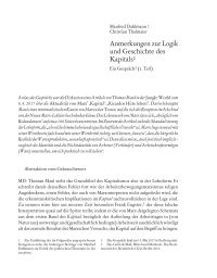 Anmerkungen zur Logik und Geschichte des Kapitals