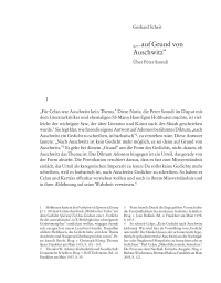 »… auf Grund von Auschwitz«