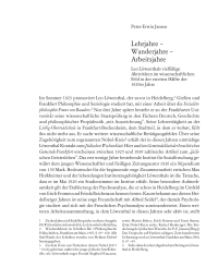 Lehrjahre – Wanderjahre – Arbeitsjahre
