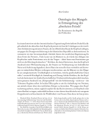 Ontologie des Mangels in Ermangelung des ›absoluten Feinds‹