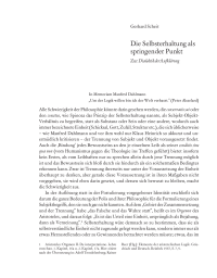 Die Selbsterhaltung als springender Punkt