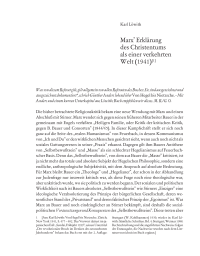 Marx’ Erklärung des Christentums als einer verkehrten Welt (1941)