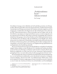 »Funktionalismus heute« – Adorno revisited