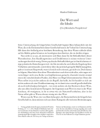Der Wert und die Ideale
