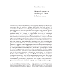 Moishe Postone und der Essay als Form