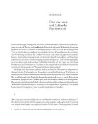 Über das Innen und Außen der Psychoanalyse