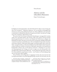 Adorno und die sekundären Banausen