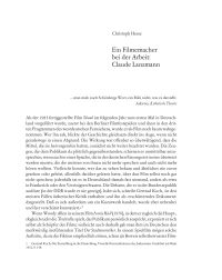 Ein Filmemacher bei der Arbeit: Claude Lanzmann