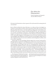 Die Arbeit des Filmemachers