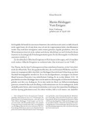 Martin Heidegger: Vom Ereignis