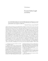 Zu einer frühen Logik aus Etwas