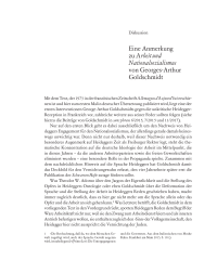 Eine Anmerkung zu Arbeit und Nationalsozialismus von Georges-Arthur Goldschmidt
