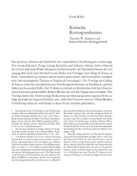 Kritische Korrespondenzen