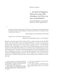 »… ist nicht in Stimmen, denen wir unser Ohr schenken, ein Echo von nun verstummten?«