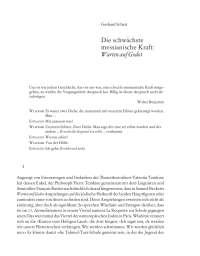 Die schwächste messianische Kraft: Warten auf Godot