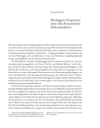 Heideggers Gespenster oder: Das Potential der Dekonstruktion