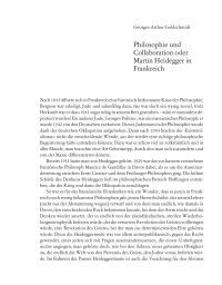 Philosophie und Collaboration oder Martin Heidegger in Frankreich