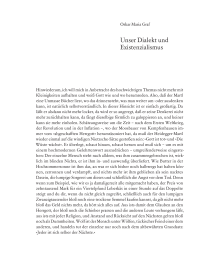 Unser Dialekt und Existenzialismus