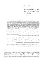Schwierigkeiten bei der Lektüre der Erstauflage des Kapitals