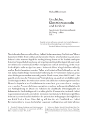 Geschichte, Klassenbewusstsein & Freiheit – Aporien der Revolutionstheorie bei Georg Lukács