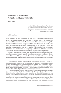 As Platonic as Zarathustra: Nietzsche and Gustav Teichmüller