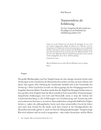 Transzendenz als Erfahrung