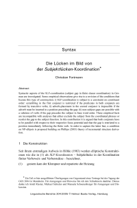 Die Lücken im Bild von der Subjektlücken-Koordination