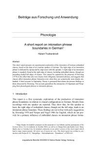 Phonologie - A short report on intonation phrase boundaries in German