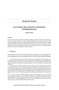 Deutsche Syntax - Zur Analyse der scheinbar mehrfachen Vorfeldbesetzung