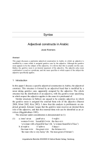 Syntax - Adjectival constructs in Arabic