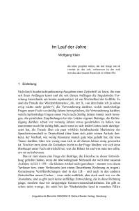 Im Lauf der Jahre