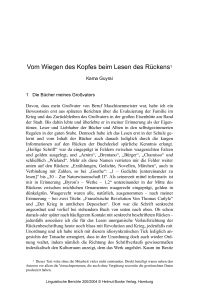 Vom Wiegen des Kopfes beim Lesen des Rückens