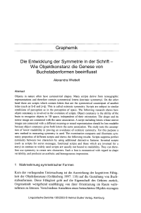 Graphemik - Die Entwicklung der Symmetrie in der Schrift. Wie Objektkonstanz die Genese von Buchstabenformen beeinflusst