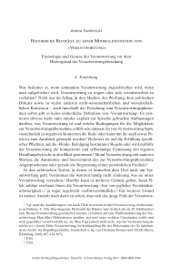 Historische Beiträge zu einer Minimaldefinition von »Verantwortung«
