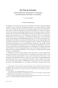 Der Esel als Schreiber. Spuren polyphoner Improvisation in subversiven und konservativen Dynamiken von Sozialität