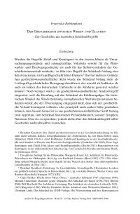 Der Grenzbereich zwischen Wissen und Glauben