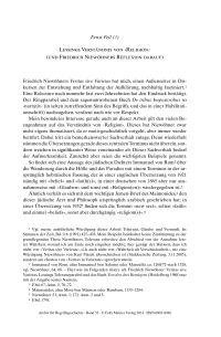 Lessings Verständnis von ›Religion‹ (und Friedrich Niewöhners Reflexion darauf)