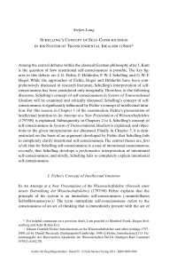 Schelling’s Concept of Self-Consciousness in his System of Transcendental Idealism (1800)