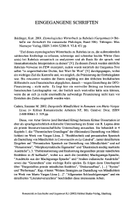Eingegangene Schriften