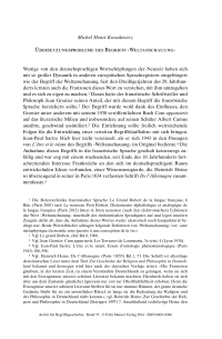 Übersetzungsprobleme des Begriffs ›Weltanschauung‹