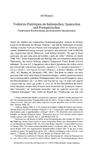 Verkürzte Partizipien im Italienischen, Spanischen und Portugiesischen. Funktionale Beschreibung und historische Interpretation