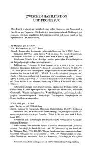 Zwischen Habilitation und Professur