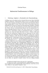 Italienische Familiennamen in Malaga