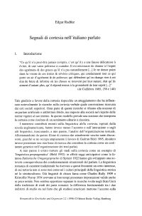 Segnali di cortesia nell'italiano parlato