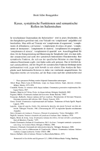 Kasus, syntaktische Funktionen und semantische Rollen im Italienischen