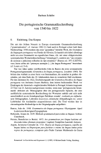 Die portugiesische Grammatikschreibung von 1540 bis 1822