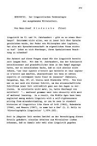 Derivatio. Zur linguistischen Terminologie des ausgehenden Mittelalters