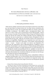 Scotische Begriffsmetaphysik am Beispiel der transzendentalen Kausaltheorie (ORDO DEPENDENTIAE) im TRACTATUS DE PRIMO PRINCIPIO