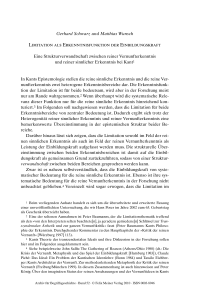 Limitation als Erkenntnisfunktion der Einbildungskraft