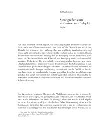 Stenografien zum revolutionären Subjekt